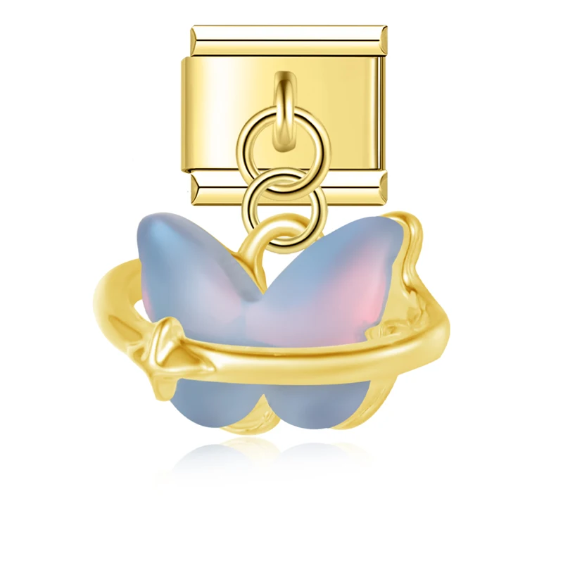 Opal Butterfly Dangle Italian Charms - Image 6
