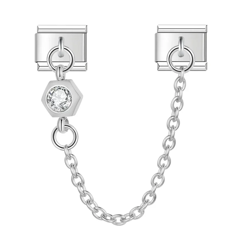 Crystal Safety Chain Italian Charms - Image 25