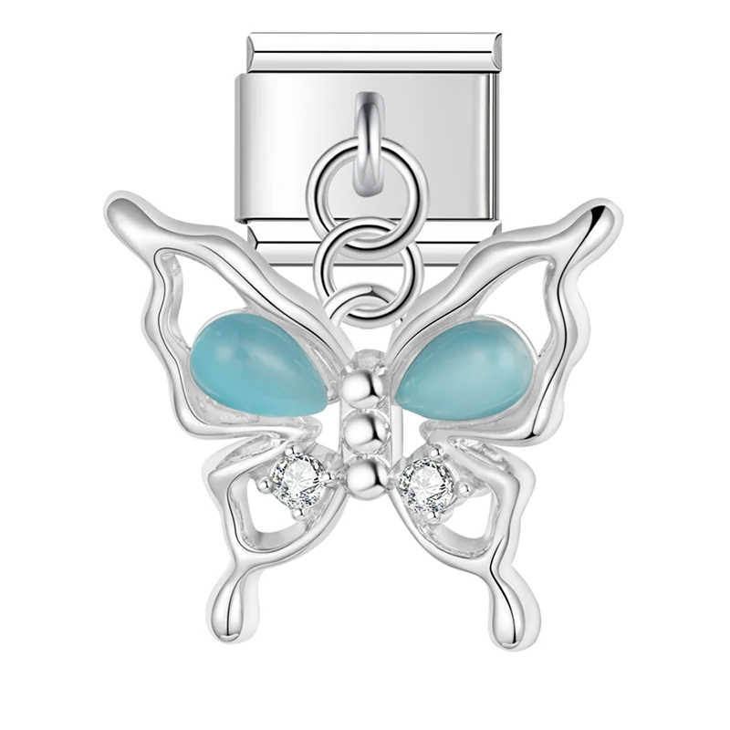 Crystal Butterfly Dangle Italian Charms - Image 3