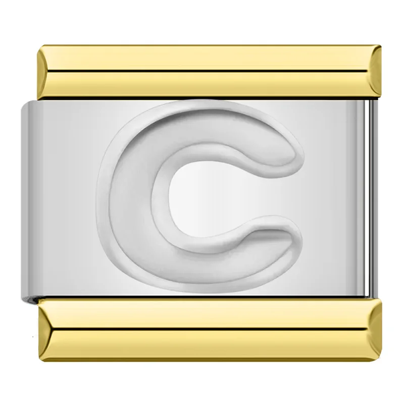 Engraved Letter Gold Frame Italian Charms - Image 25