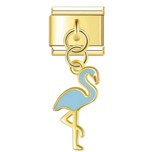Squirrel, Turtle and Flamingo Dangle Italian Charms