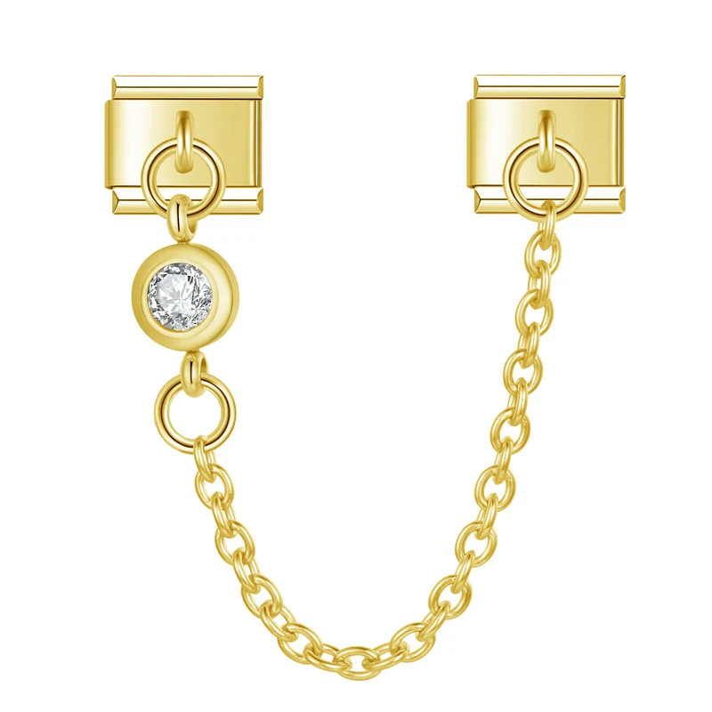 Crystal Safety Chain Gold Italian Charms - Image 11