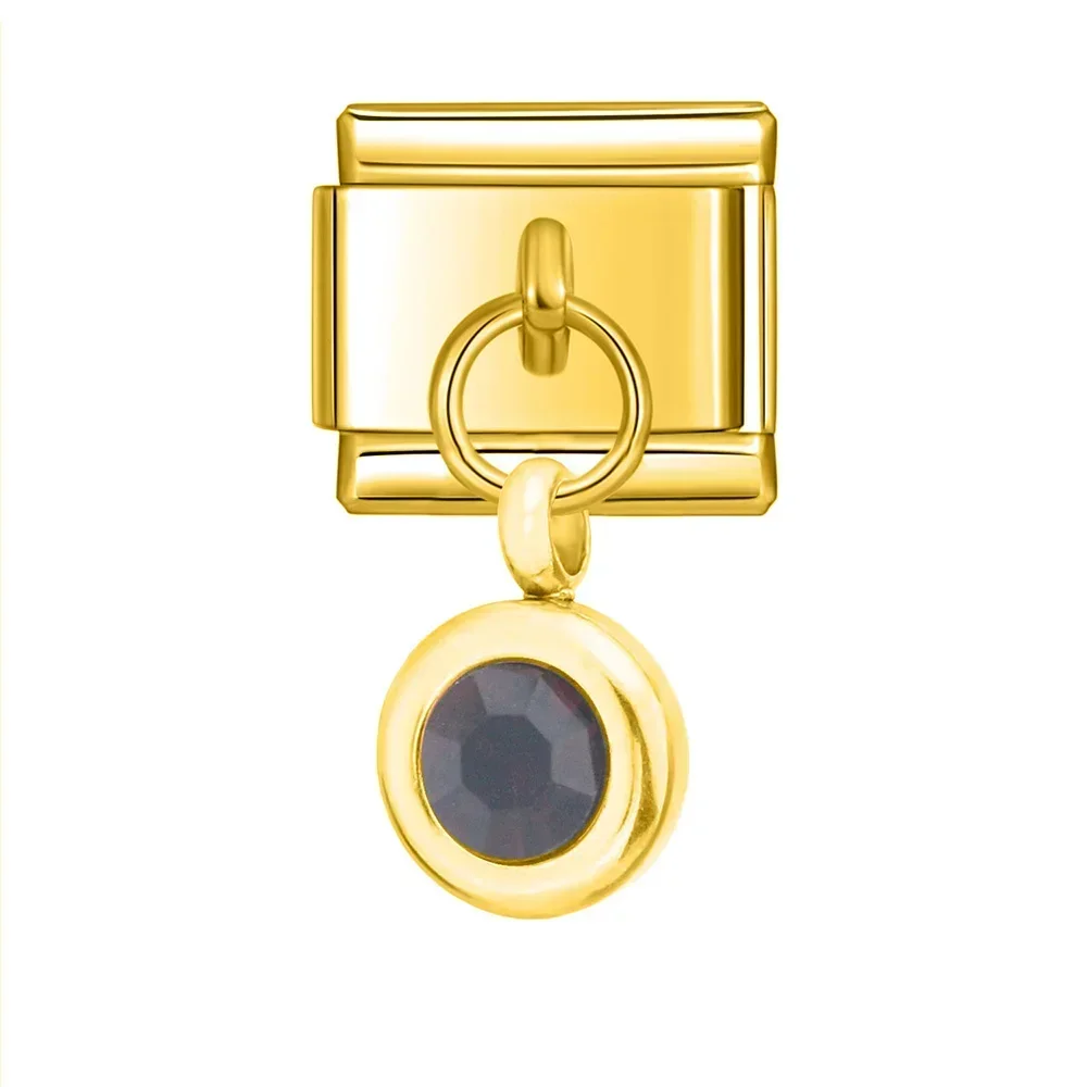 Petite Gold Birthstone Drop Italian Charm - Image 15