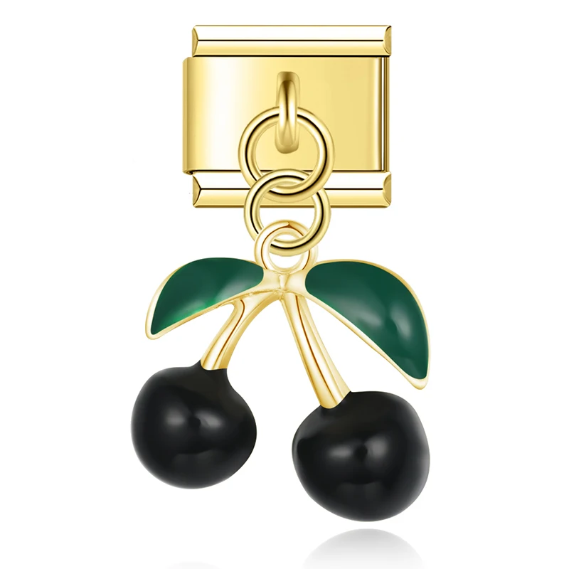 Cherry, Elephant and Tulip Dangle Italian Charms - Image 8