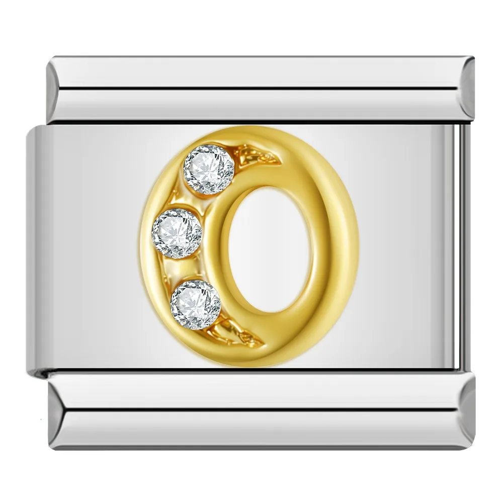 Gold Crystal Letter Italian Charms A to Z - Image 10