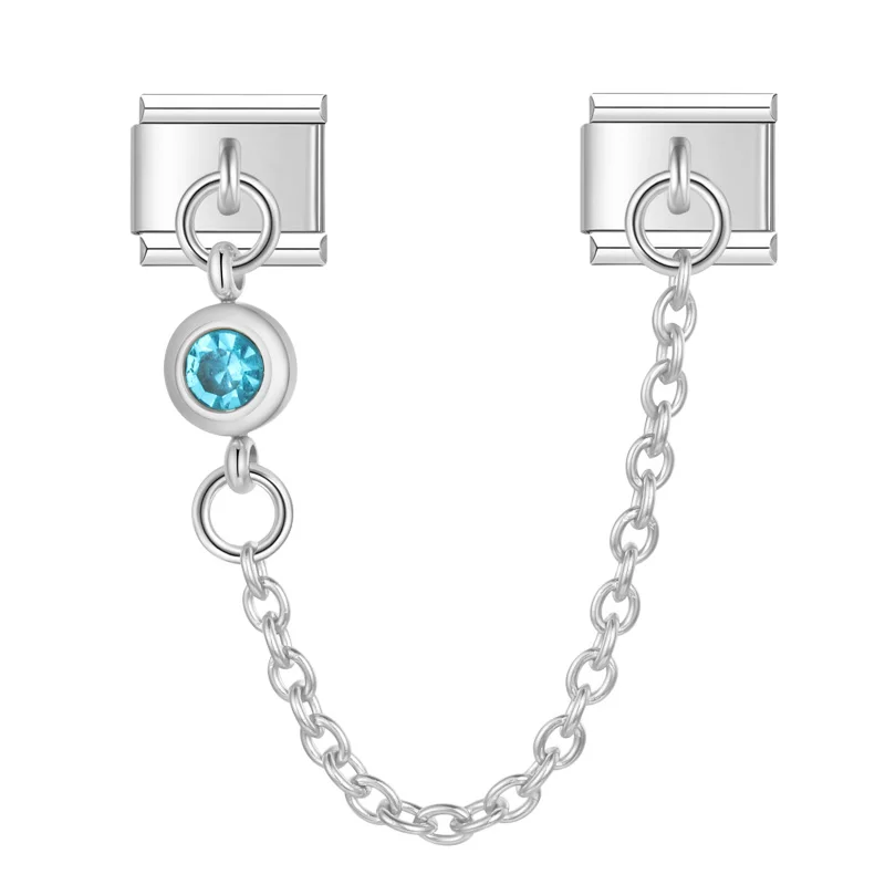 Crystal Safety Chain Gold Italian Charms - Image 10