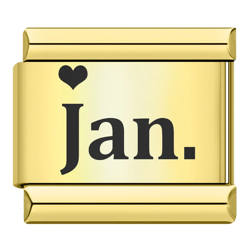 Gold Month Name Heart Italian Charm - Image 8