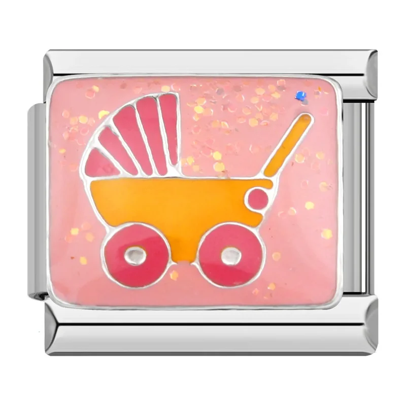Dad and Pink Flower Italian Charms - Image 14