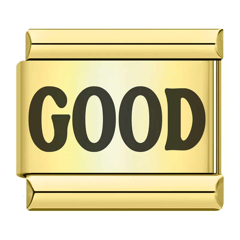 Gold Positive Word Italian Charms - Image 13