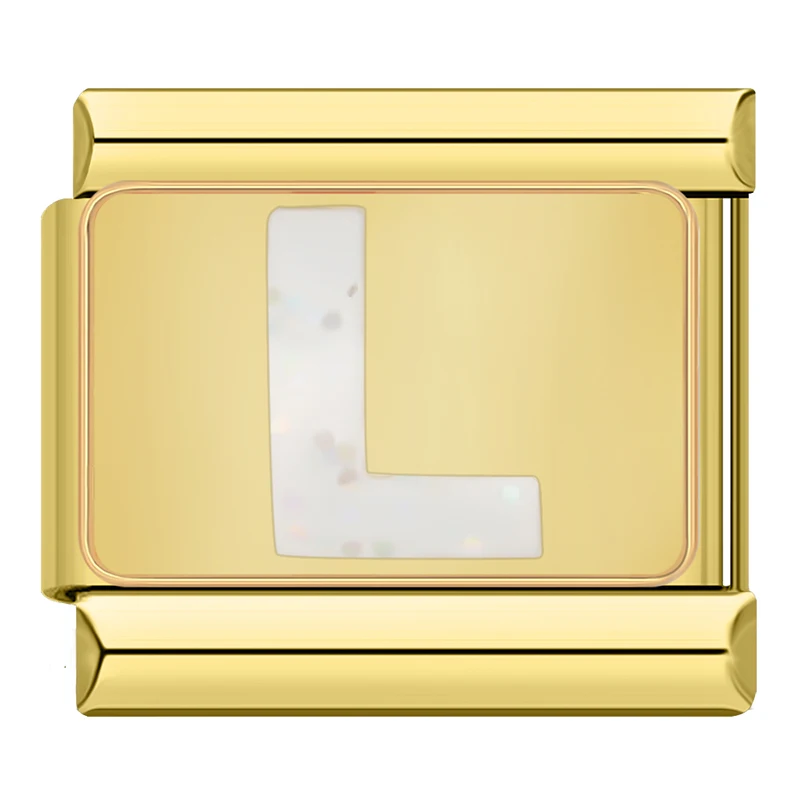 Sparkle Gold Letter Italian Charms - Image 17