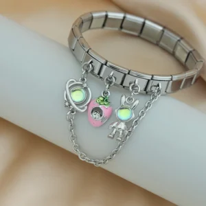 Crystal Star and Charm Dangle Italian Charms