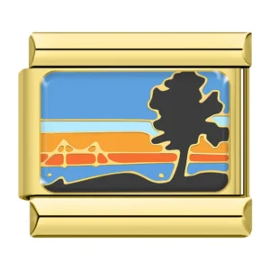 Gold Halloween and Night Sky Italian Charms
