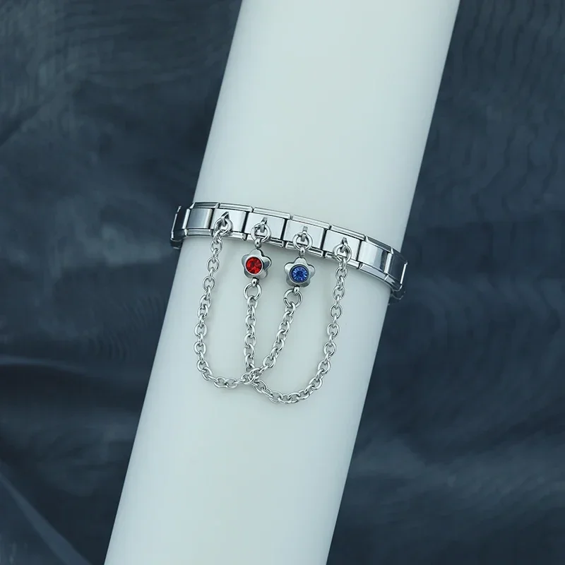 Crystal Safety Chain Italian Charms