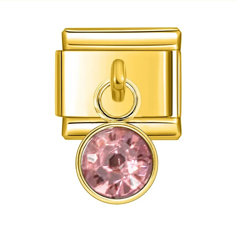 Gold Birthstone Crystal Dangle Italian Charm - Image 12