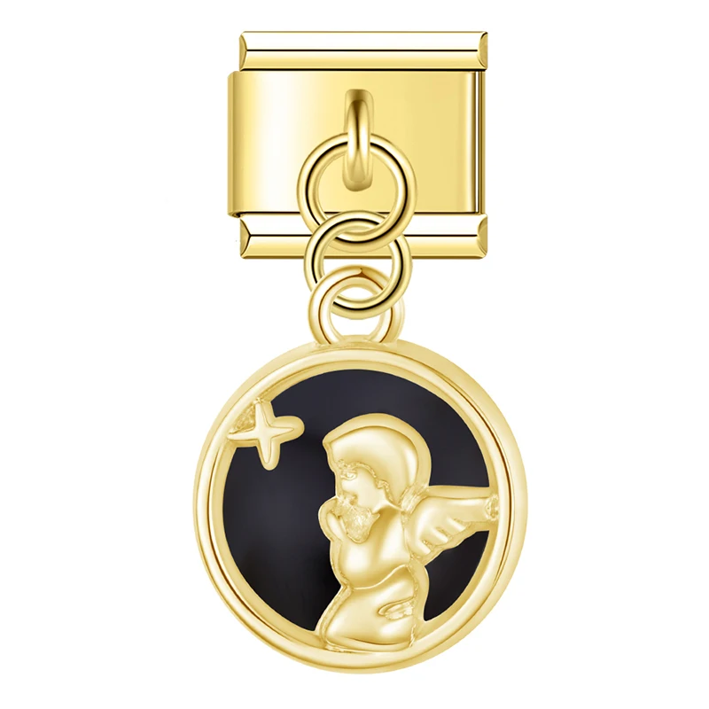 Turtle and Angel Coin Dangle Italian Charms - Image 7
