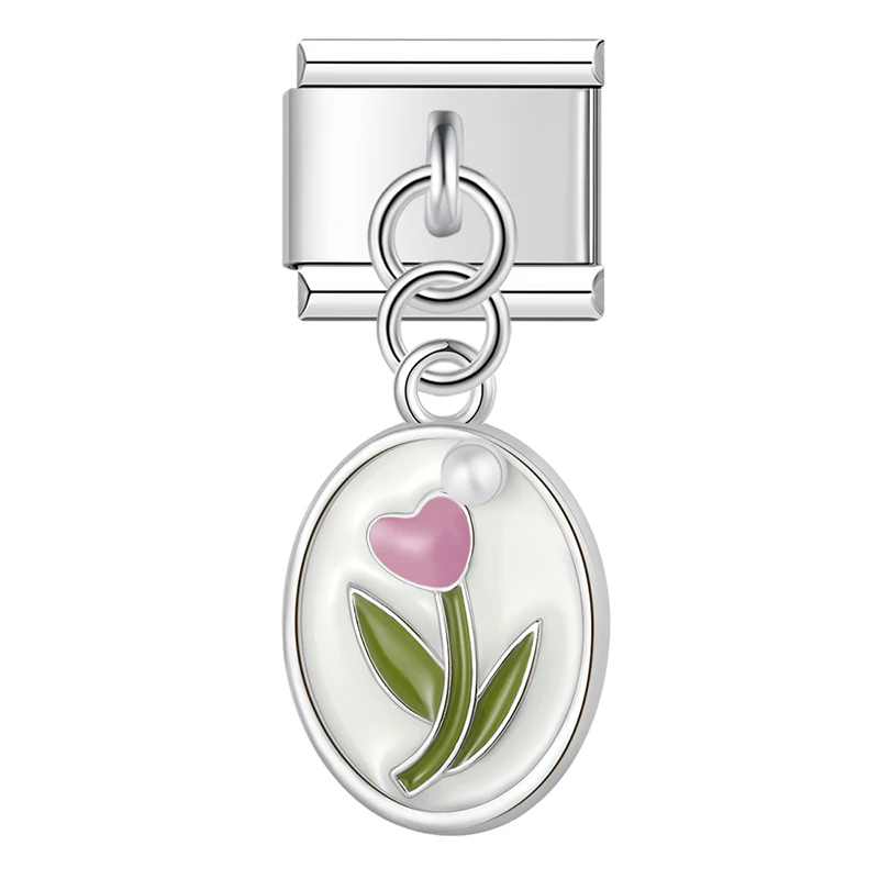 Tulip Cameo Dangle Italian Charms - Image 6