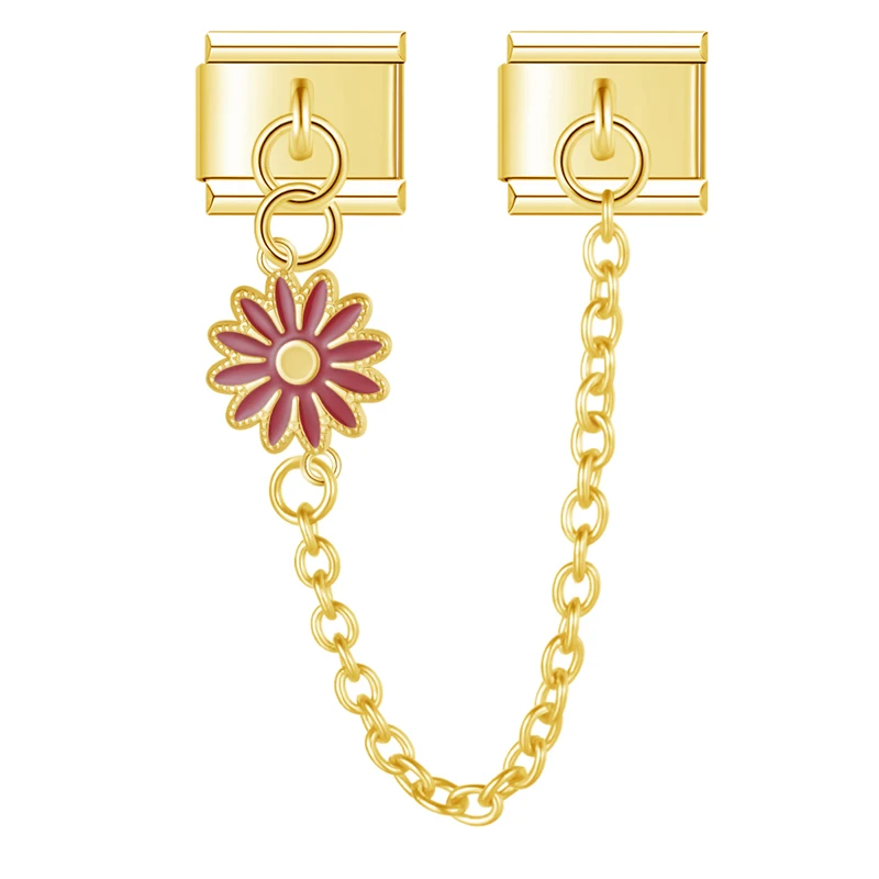 Daisy Safety Chain Gold Italian Charms - Image 4