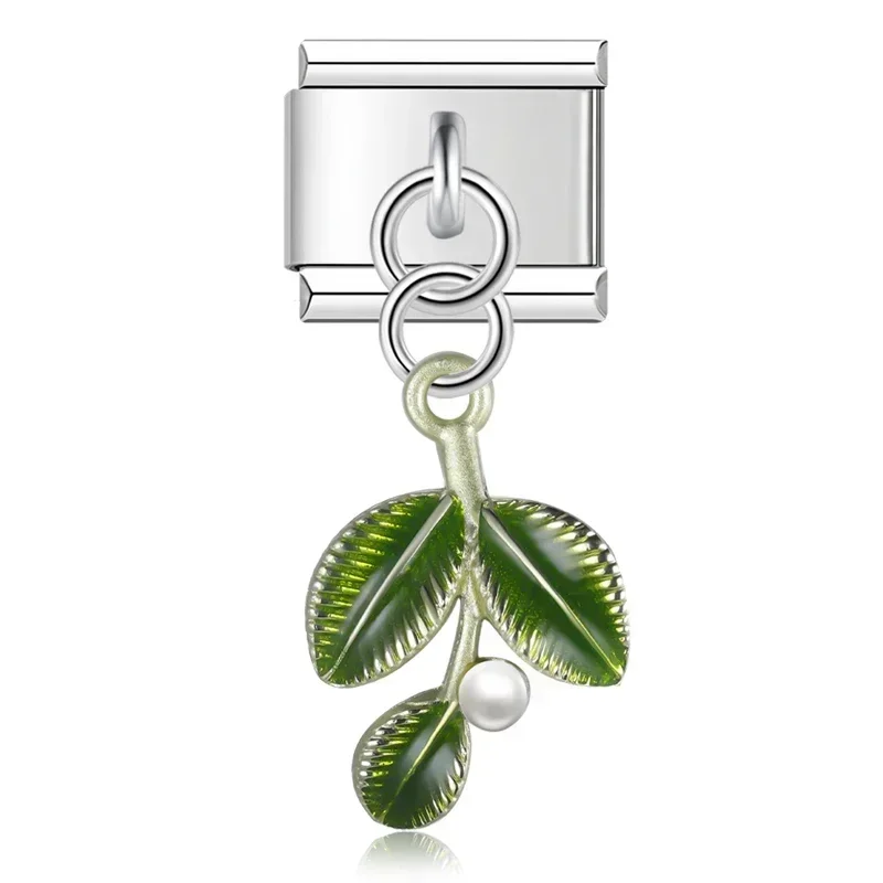 Leaf and Botanical Dangle Italian Charms - Image 9
