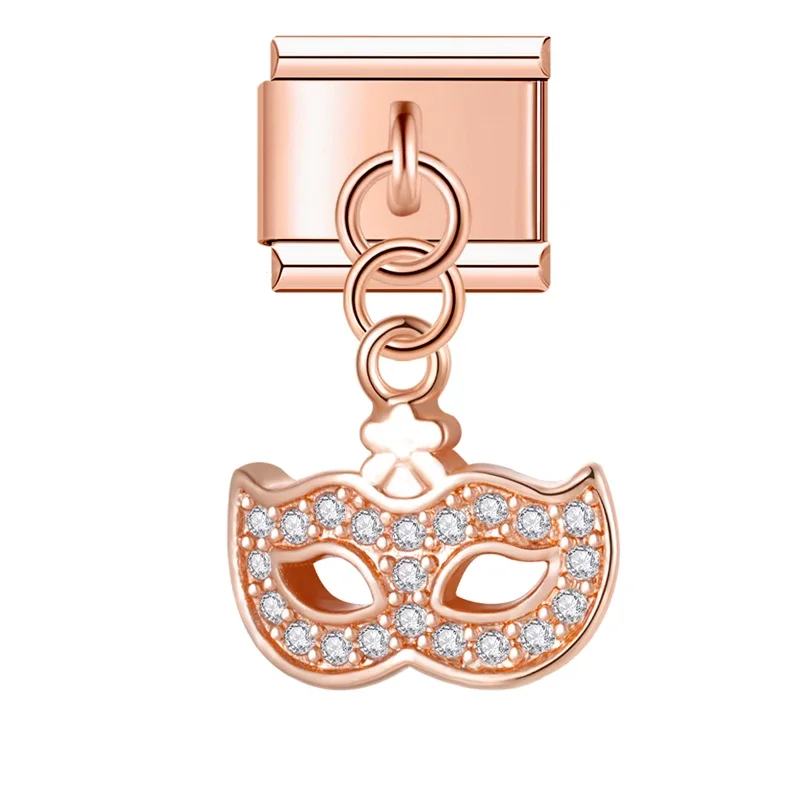 Gold Hamsa, Mask and Heel Dangle Italian Charms - Image 4