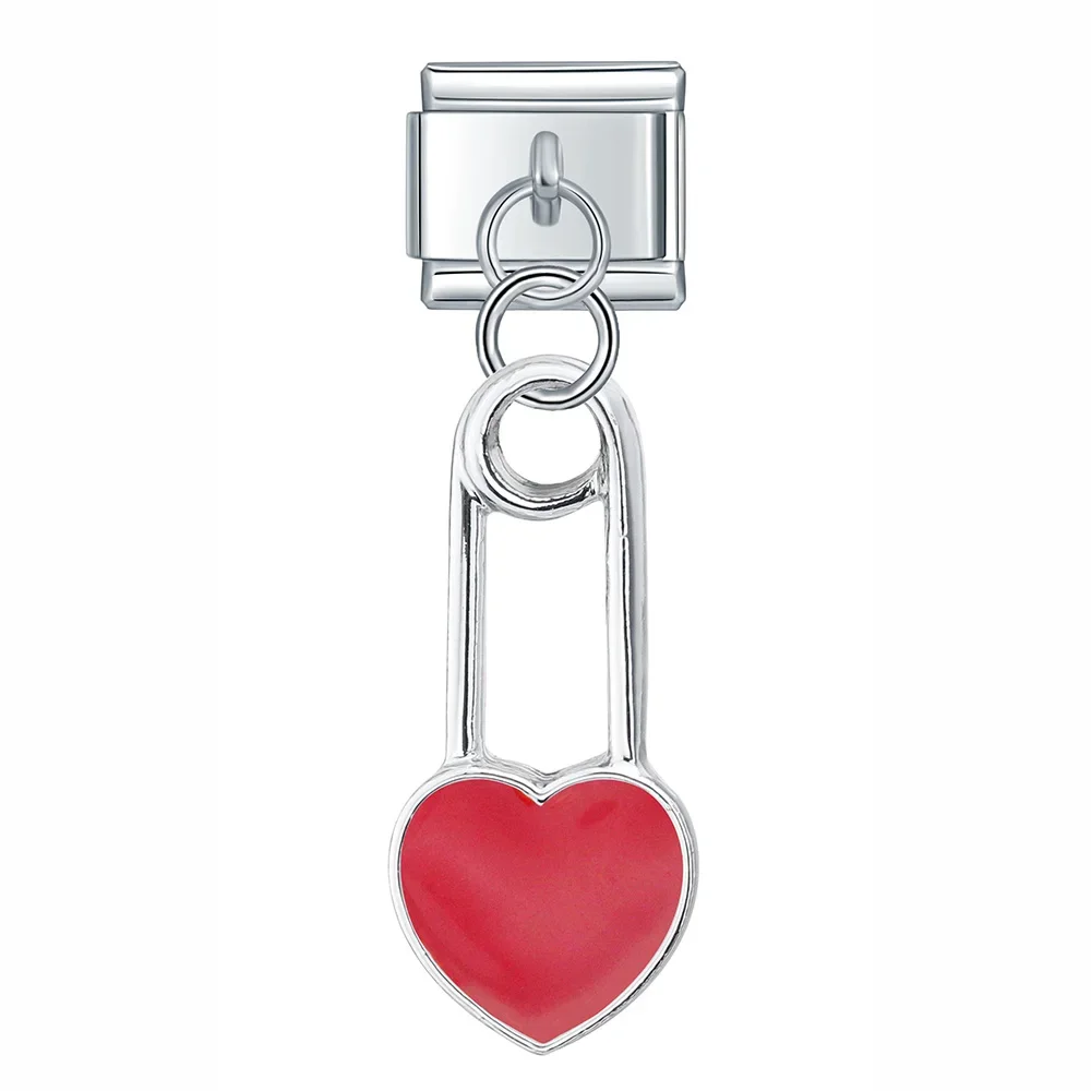 Enamel Heart Dangle Italian Charms - Image 5