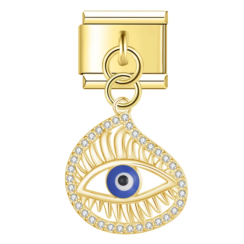 Gold Evil Eye Dangle Italian Charms - Image 19