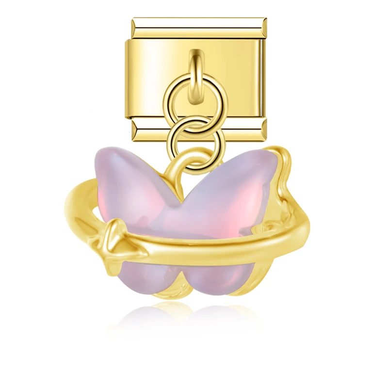 Opal Butterfly Dangle Italian Charms - Image 14