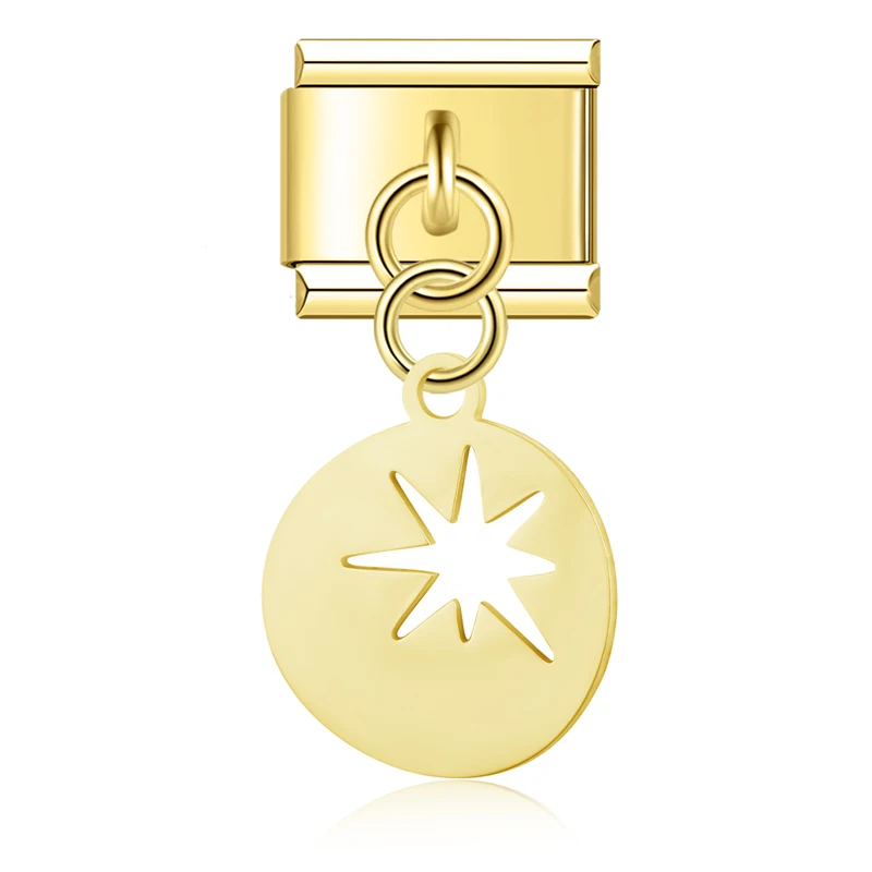 Flower, Mushroom and Puzzle Dangle Italian Charms - Image 5