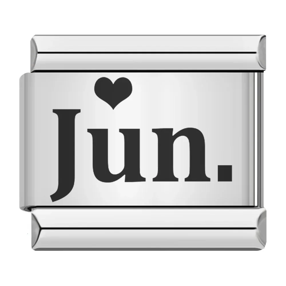 Month Name Heart Italian Charm - Image 7