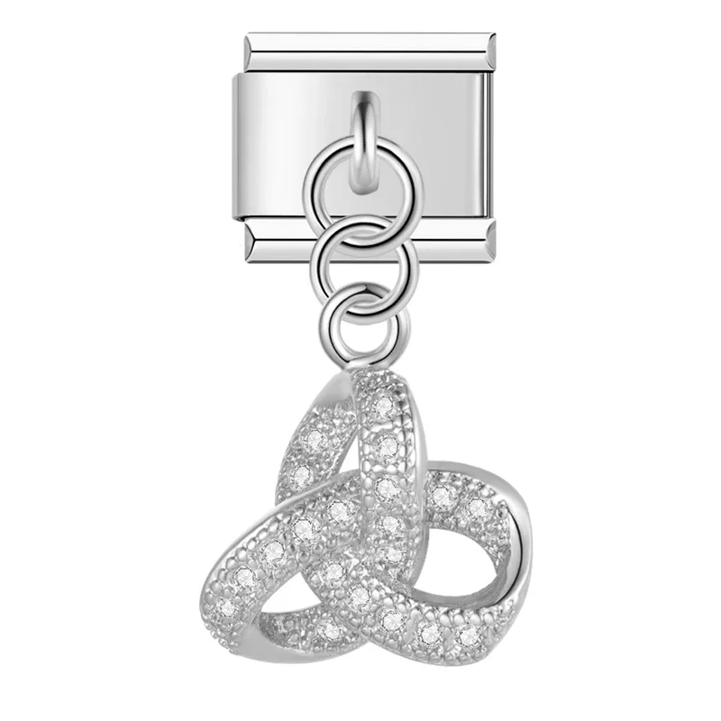 Silver Crystal Symbol Dangle Italian Charms - Image 7