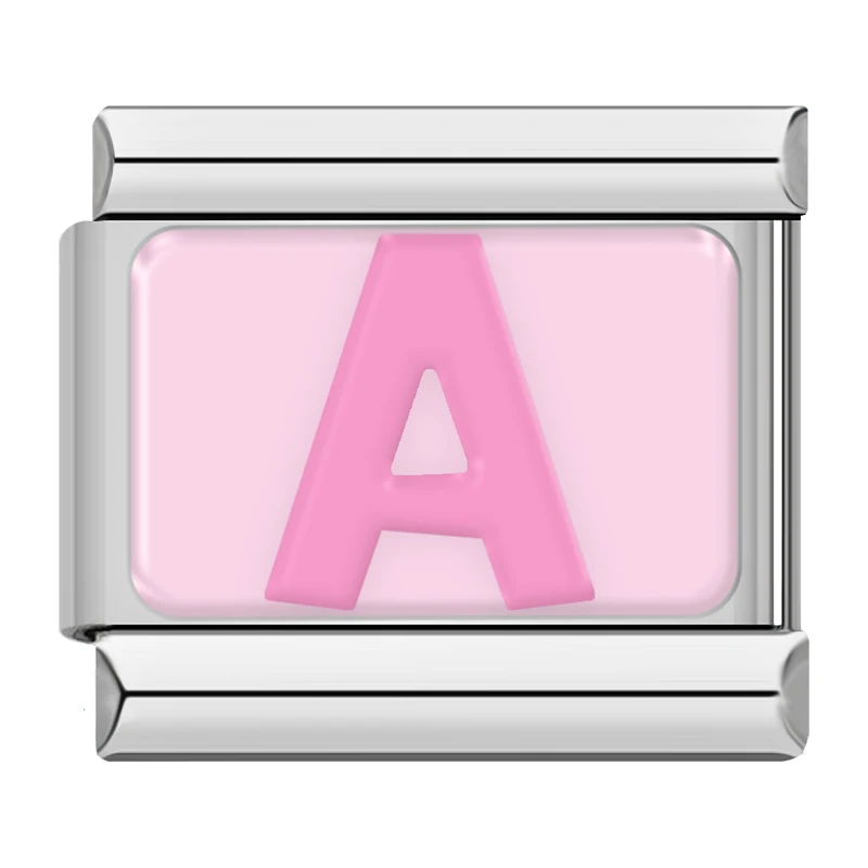 Pink Letter Italian Charms A to Z - Image 12