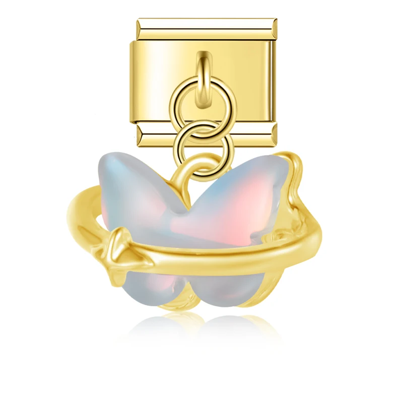 Opal Butterfly Dangle Italian Charms - Image 15