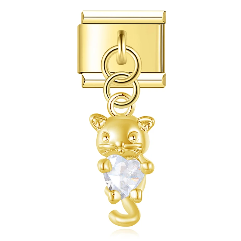 Cat, Bear and Crab Dangle Italian Charms - Image 2
