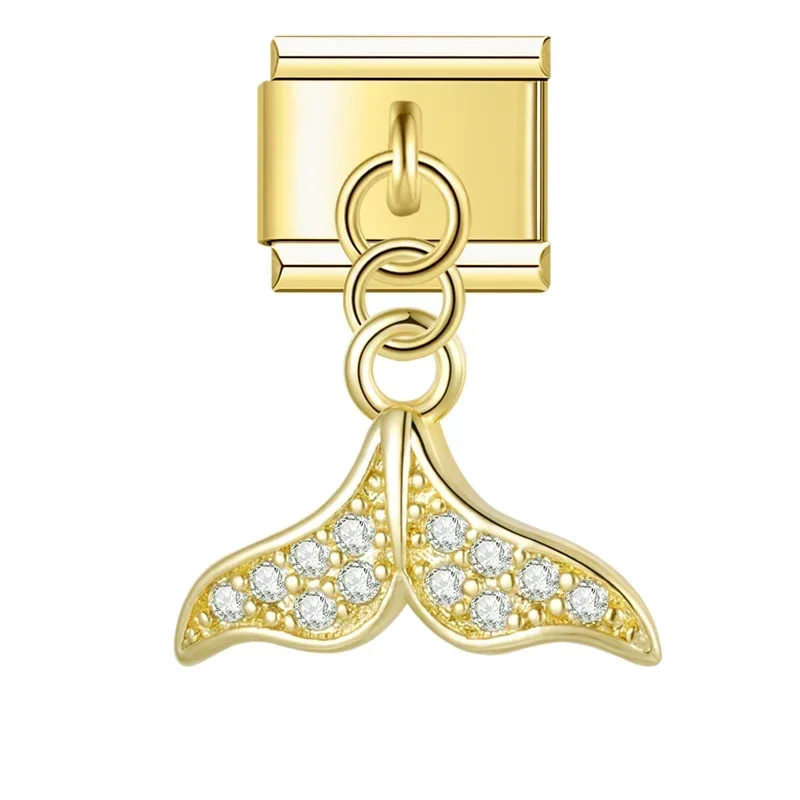 Gold Crystal Symbol Dangle Italian Charms - Image 24