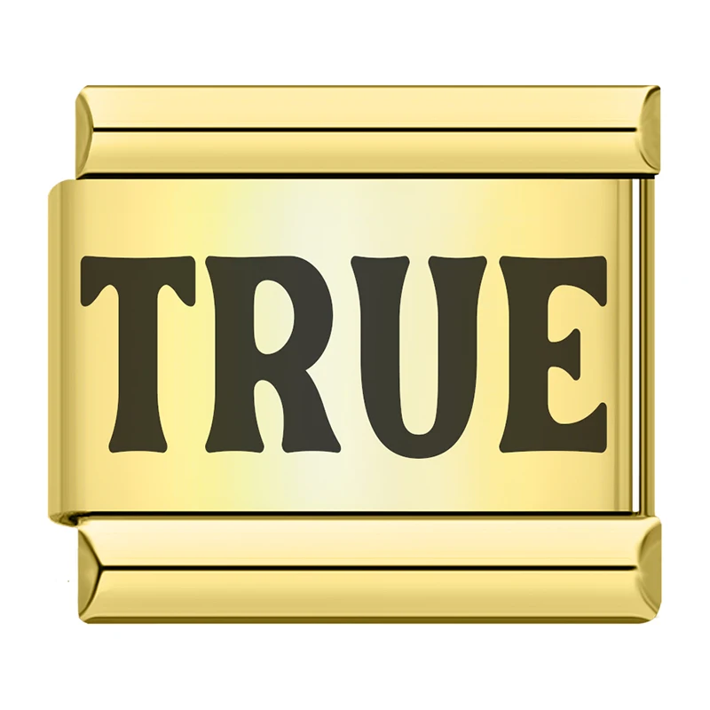 Gold Positive Word Italian Charms