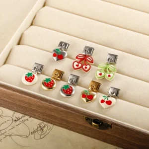 Cherry and Strawberry Dangle Italian Charms