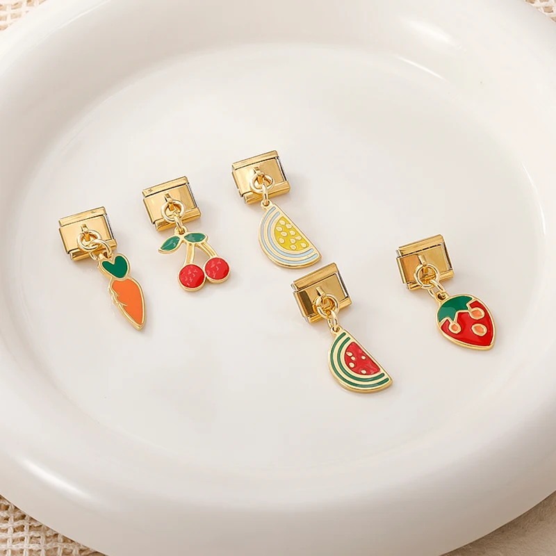 Fruit Dangle Gold Italian Charms