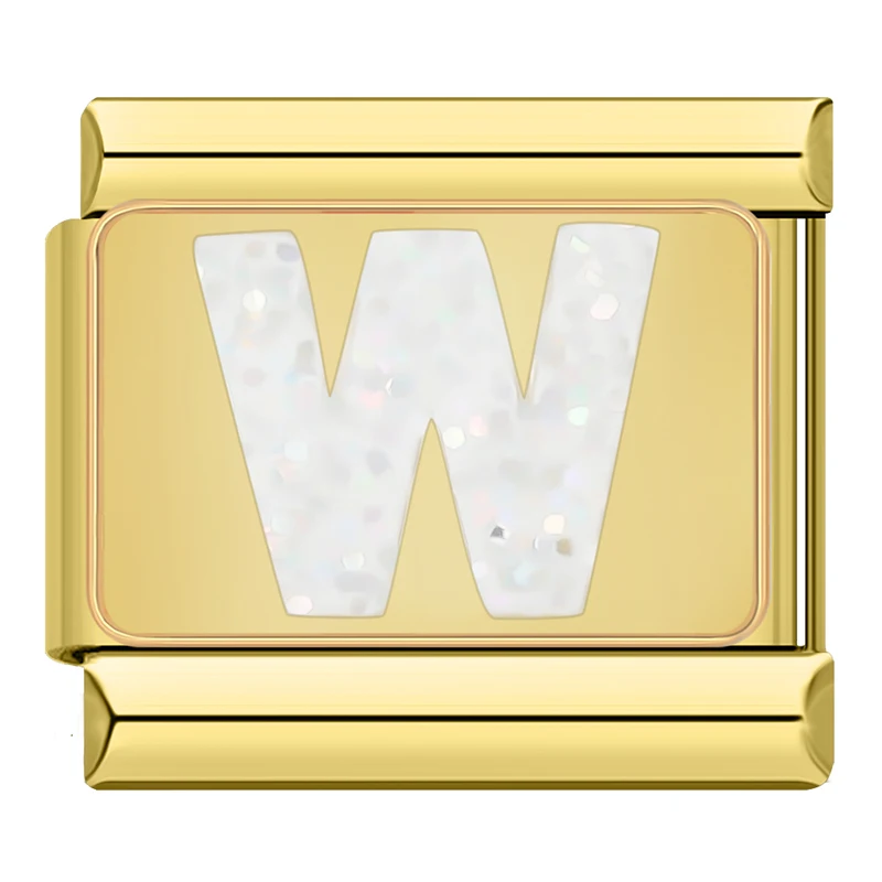 Sparkle Gold Letter Italian Charms - Image 7