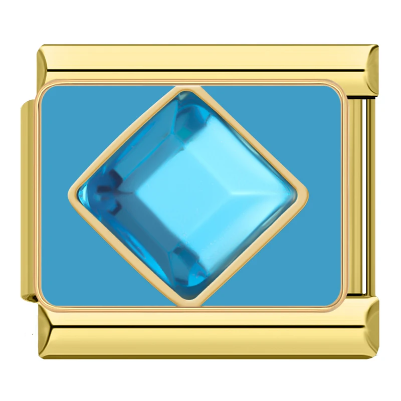 Gemstone Enamel Italian Charms