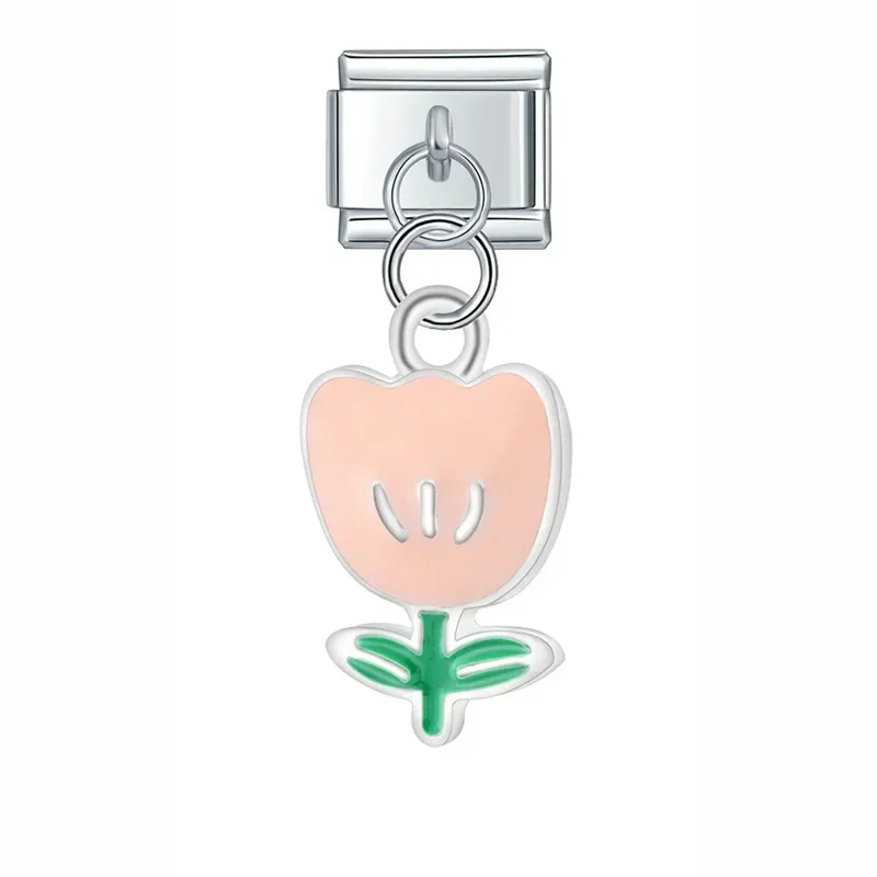 Tulip and Rose Dangle Italian Charms - Image 18