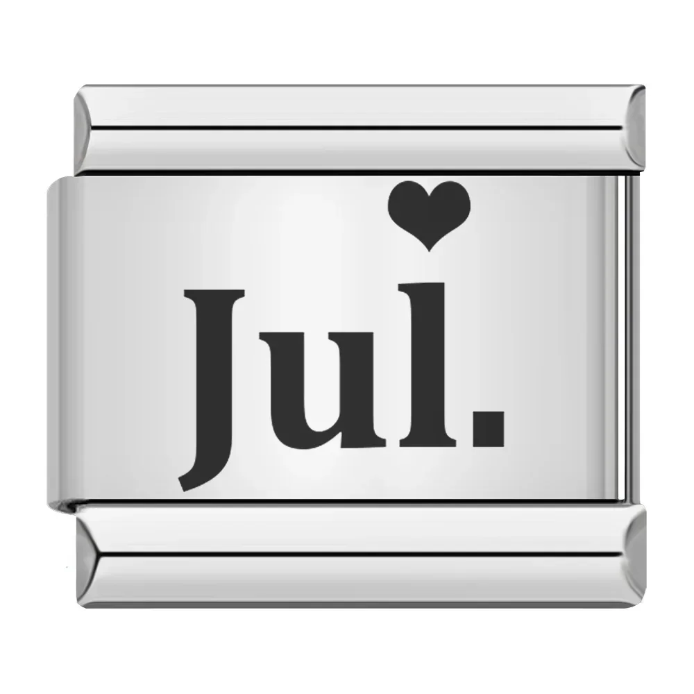 Month Name Heart Italian Charm - Image 6