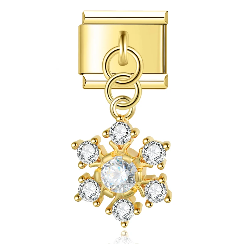 Crystal Crown and Star Gold Dangle Italian Charms - Image 10