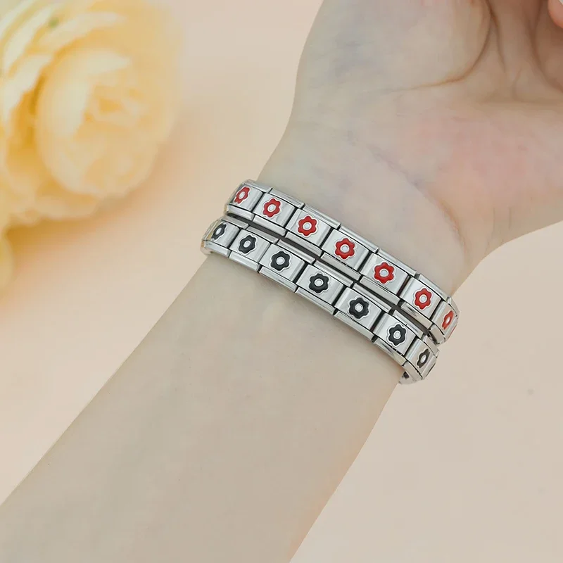 Romantic Flower Italian Charm Bracelet