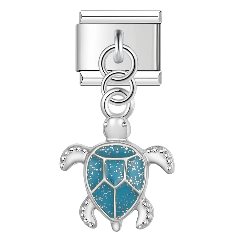 Turtle and Angel Coin Dangle Italian Charms - Image 13