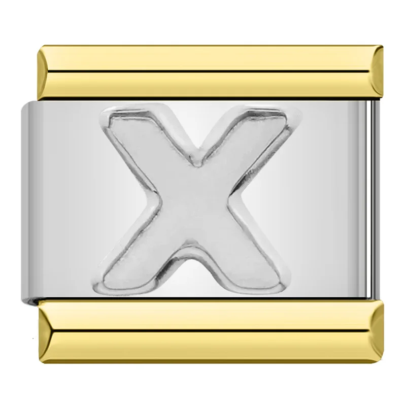 Engraved Letter Gold Frame Italian Charms - Image 14