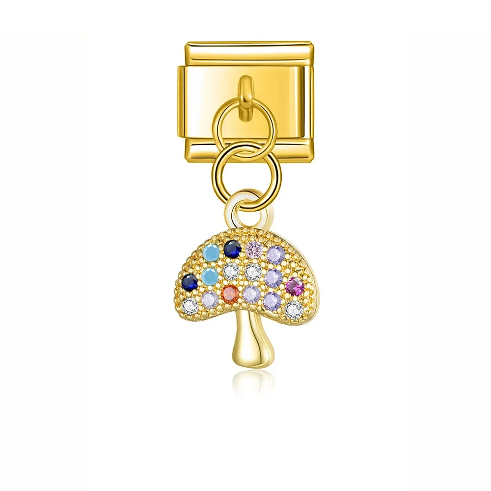Crystal Fruit and Mushroom Dangle Italian Charms - Image 6