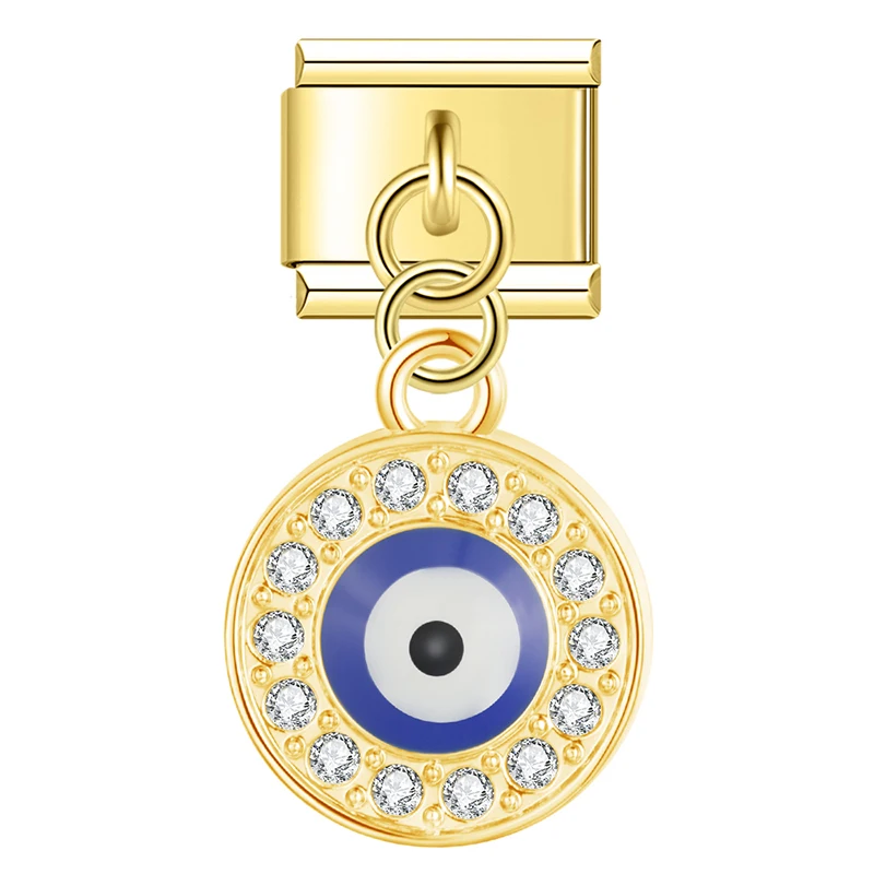 Gold Evil Eye Dangle Italian Charms - Image 24