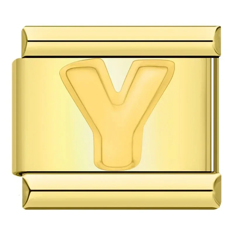 Gold Block Letter Italian Charms - Image 28