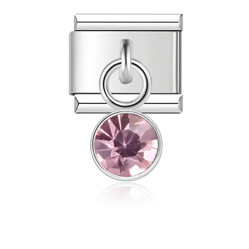 Silver Birthstone Crystal Dangle Italian Charm - Image 11