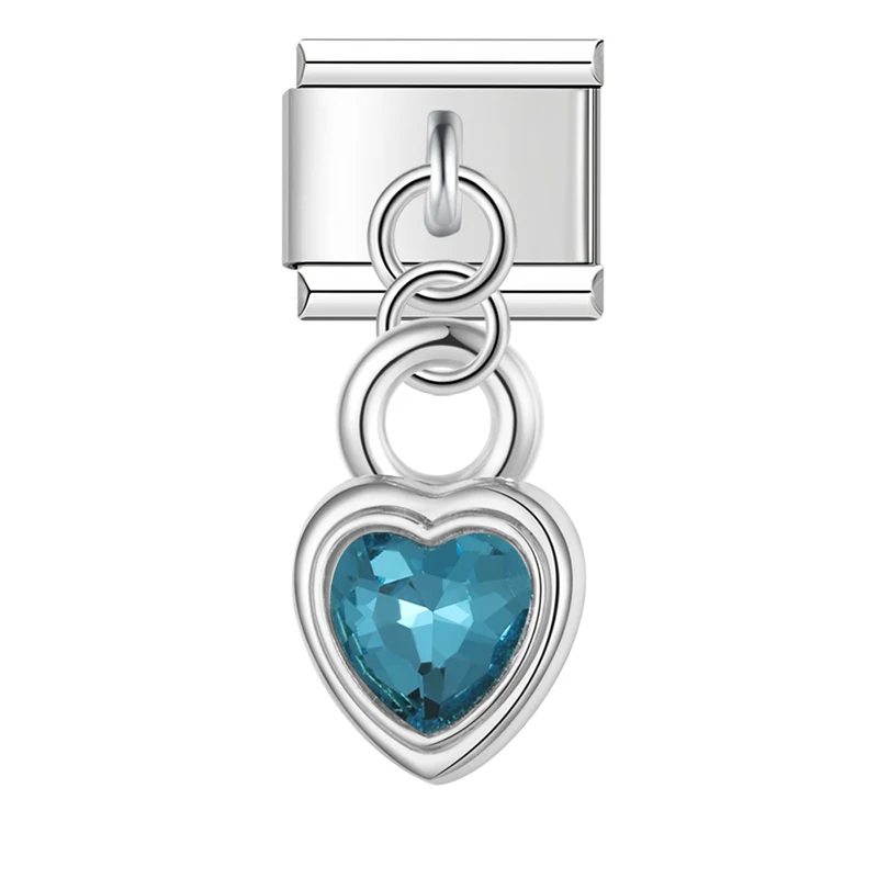 Opal Heart and Sunburst Dangle Italian Charms - Image 14