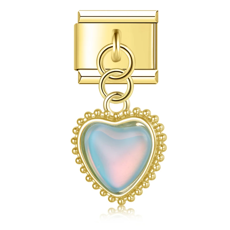 Pearl, Heart and Bow Dangle Italian Charms - Image 8